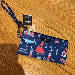 Scout Navy Wristlet with Red and Light Blue Nautical Print